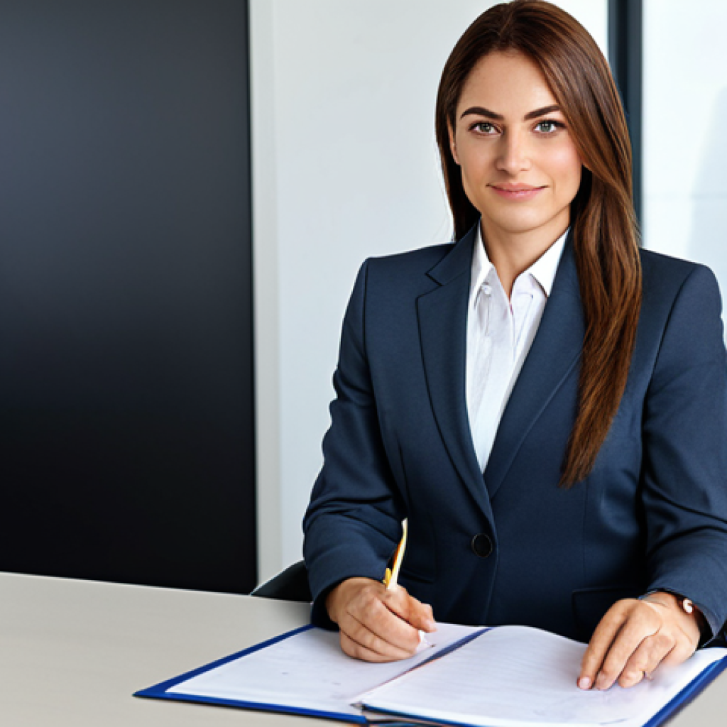 피부관리 제품 추천 및 리뷰 - Businesswoman in Modern Office**

"A professional businesswoman in a modest business suit, sitting a...