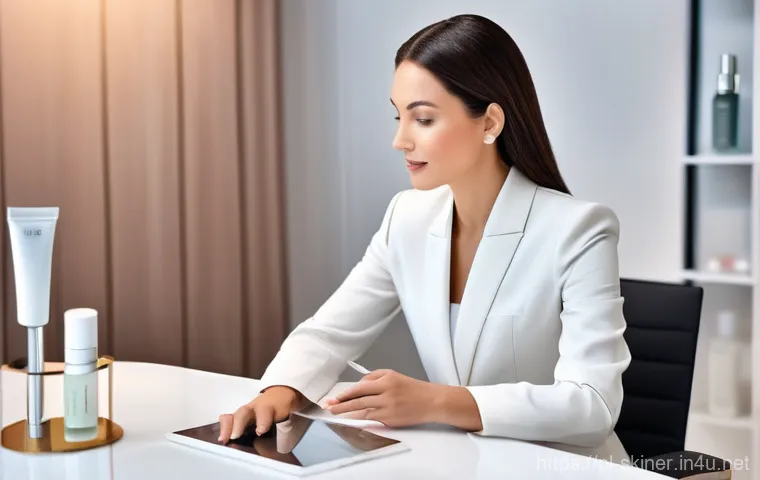 피부관리사로 유명 브랜드에서 일하기 - **Prompt 1: Elite Skincare Expert in a High-Tech Clinic**
    "A professional, elegant female cosmet...