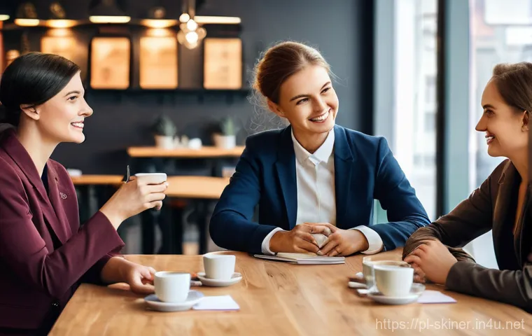 피부관리사 네트워킹 팁 - **Prompt 1: "The Industry Family Gathering"**
    A group of diverse female cosmetologists and beaut...
