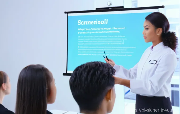 피부관리사로 성장하기 위한 세미나 추천 - **Prompt 1: Professional Cosmetology Seminar**
    A bright, clean image of a professional cosmetolo...