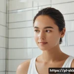 피부관리 이론 핵심 정리 - **Prompt:** A young woman, early 20s to early 30s, with a reflective expression, stands in a modern,...