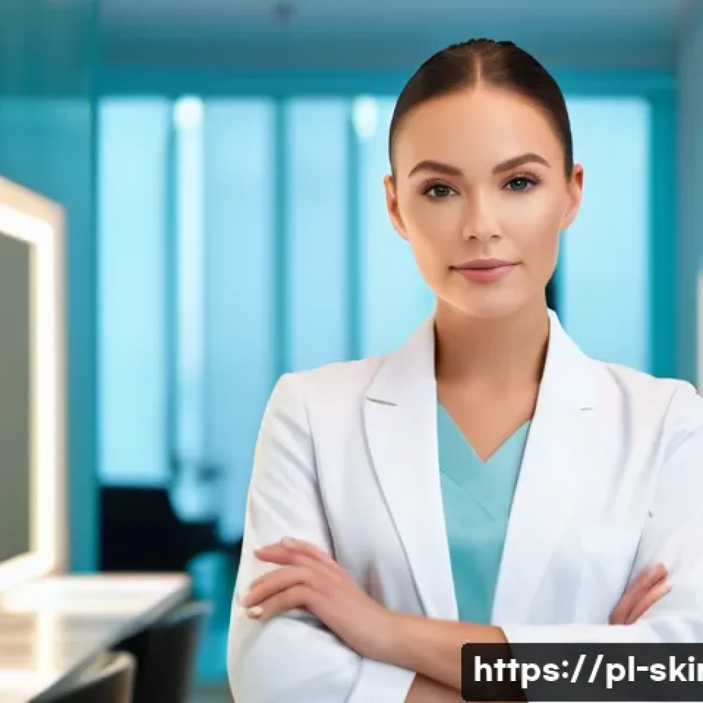 피부관리사의 비즈니스 목표 설정 방법 - **Prompt:** A confident female cosmetologist stands in a modern, brightly lit beauty salon, looking ...