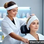 피부관리사 직업군의 미래 전망 - A modern beauty salon interior featuring a professional female cosmetologist using a fractional lase...