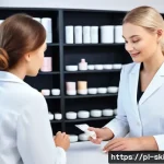 피부관리사의 개인 브랜드 구축 전략 - A warm and professional beauty clinic scene in Warsaw, Poland, featuring a female cosmetologist in m...