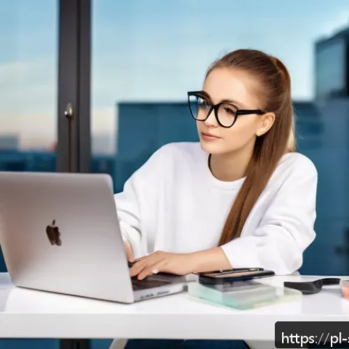Home 17 피부관리사 학원과 온라인 강의 비교 - A modern online learning setup for a Polish cosmetology course: a young adult woman studying comfort...